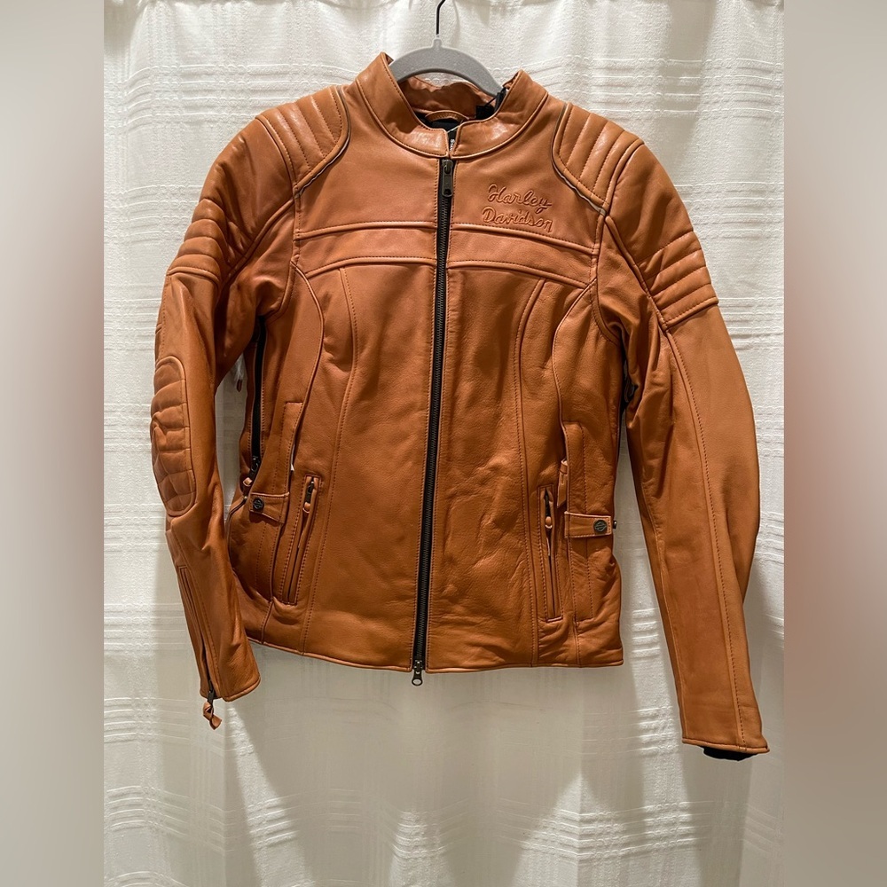 NEW Harley-Davidson Women's Pursuit Triple Vent System Leather Jacket brown - Picture 3 of 16